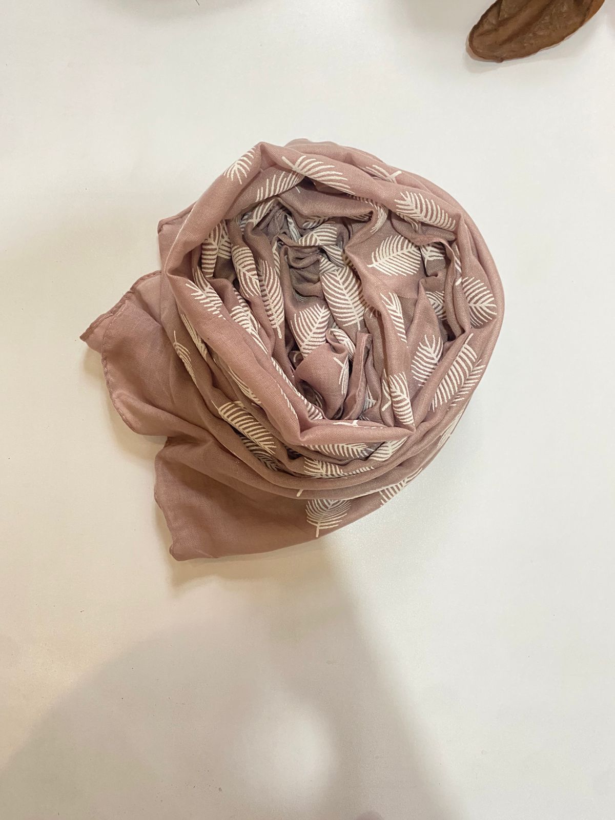 Premium Lawn Digital Leaf Print Scarf - Image 11