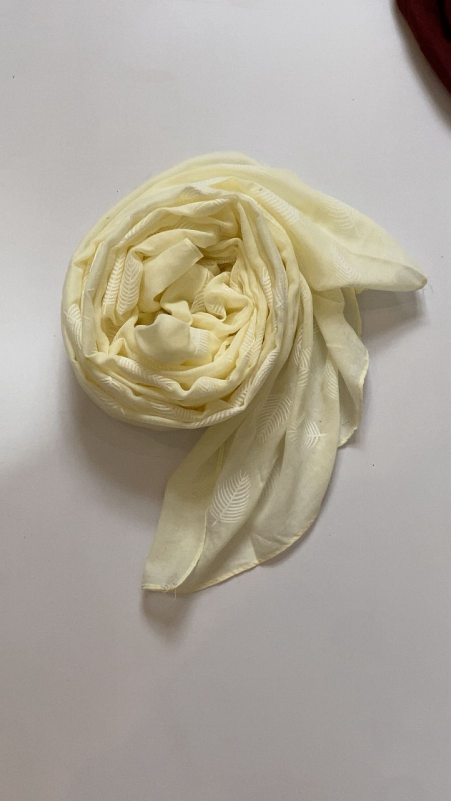 Premium Lawn Digital Leaf Print Scarf - Image 12