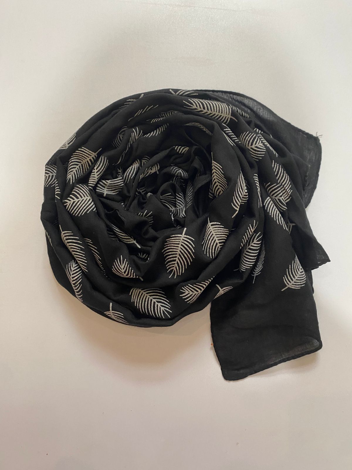 Premium Lawn Digital Leaf Print Scarf - Image 5