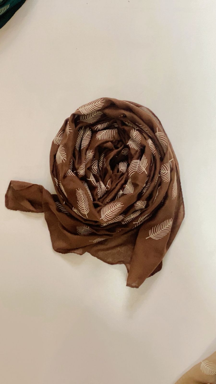 Premium Lawn Digital Leaf Print Scarf - Image 6