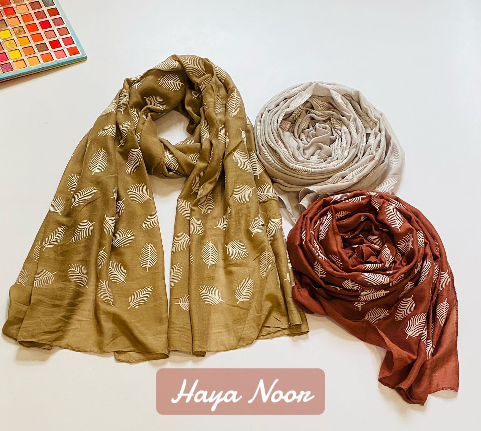 Premium Lawn Digital Leaf Print Scarf